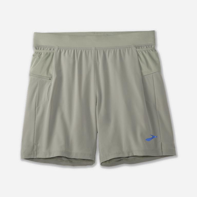 Brooks Men's Sherpa 7 2-In-1 Running Shorts Singapore - Shadow/LightGrey (75642-UZIA)